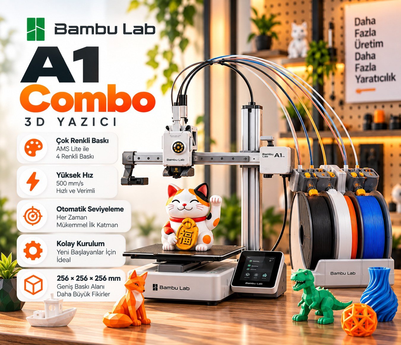 Bambu Lab A1 Combo 3D Yazıcı