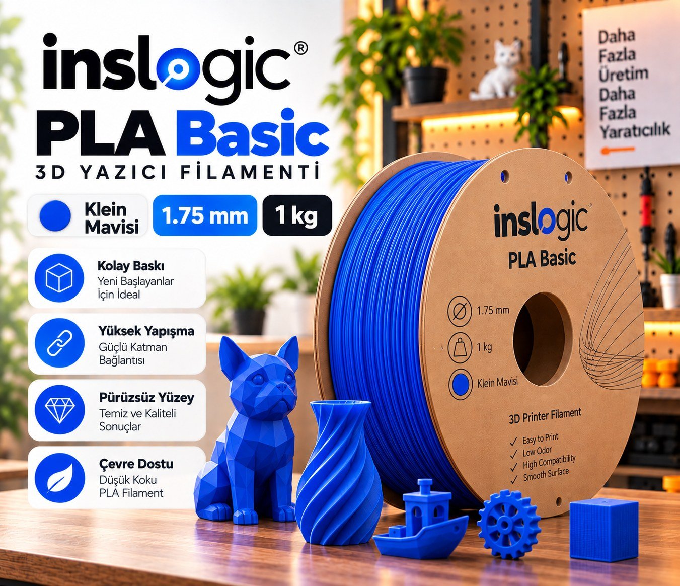 Inslogic PLA Basic Klein Mavisi Filament 1.75mm 1kg